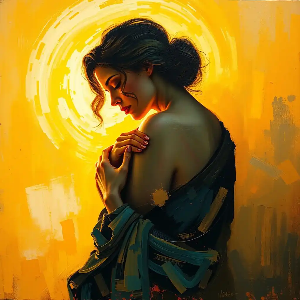 Depiction of woman showing self-love