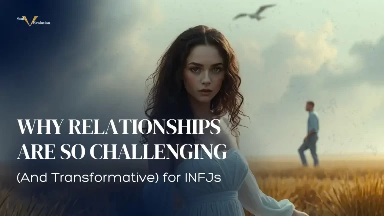 An infj woman in a field - her partner in the background.